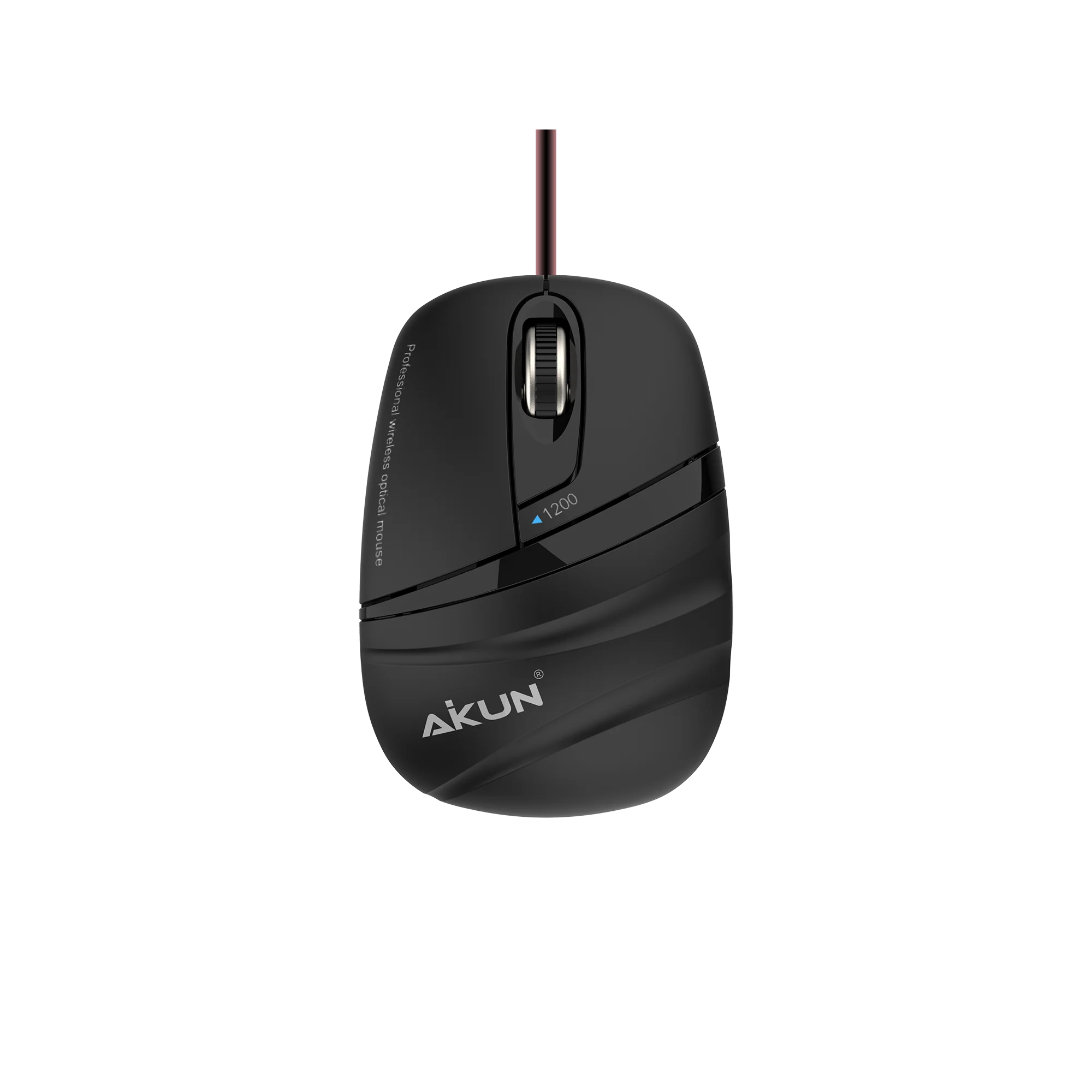 AIKUN LT24 Wired mini 3D Optical Mouse for office,USB Cable,Rubber Wheel,Plug and Play