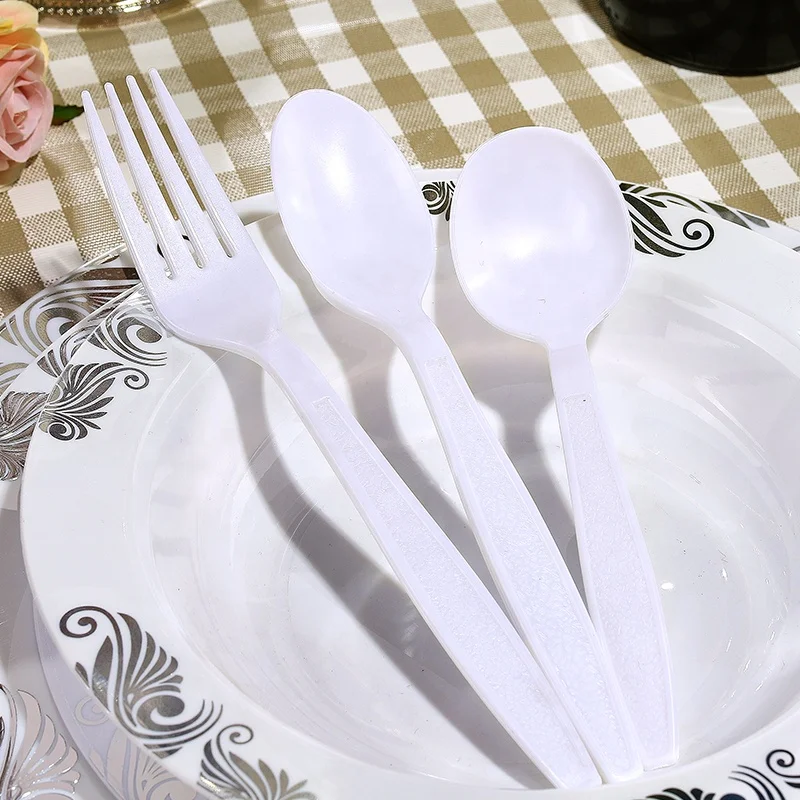 Pocket Size Disposable White Plastic Cutlery
