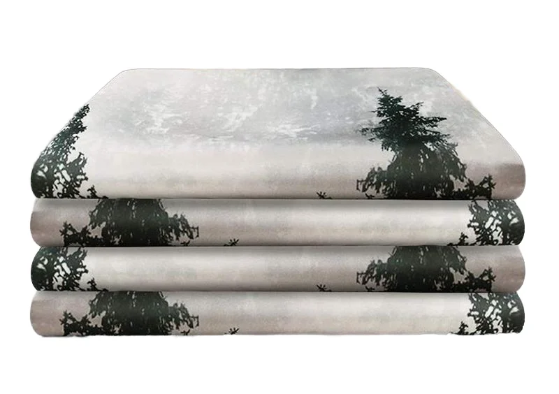 Wholesale ready to ship modern mountain tree waterproof bath fabric 3d print forest shower curtain bathroom