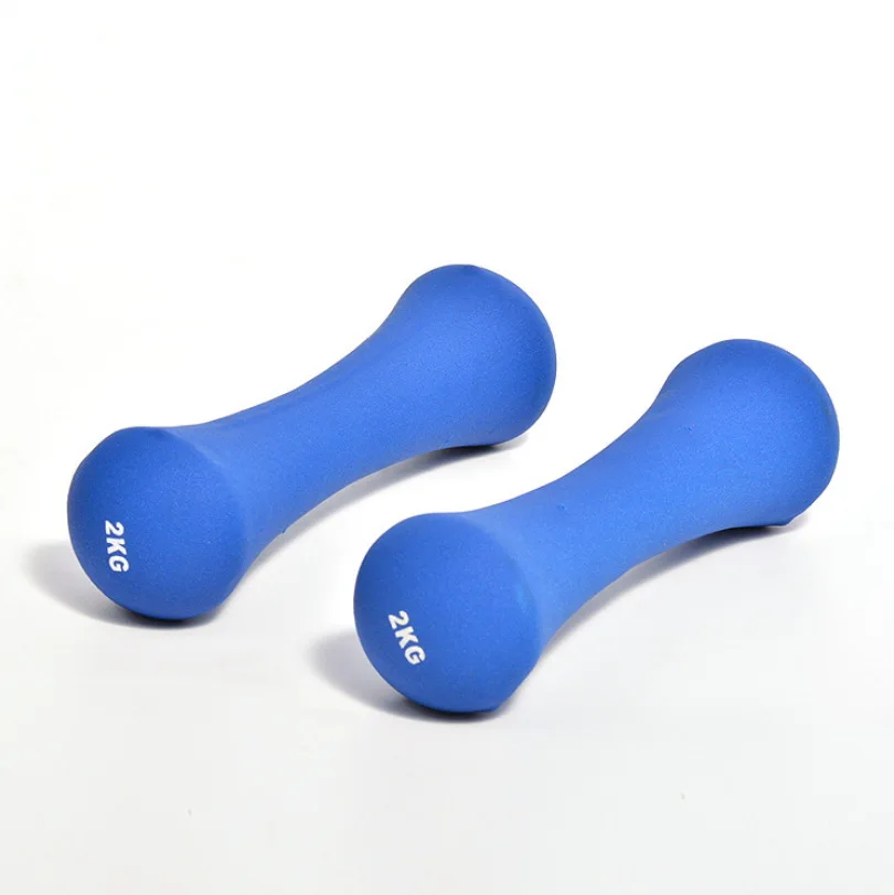 2021 China Gym equipment Cast iron Neoprene Coated colorful Dumbbell neoprene dumbbell gym dumbbells set Home Slimming  Exercise