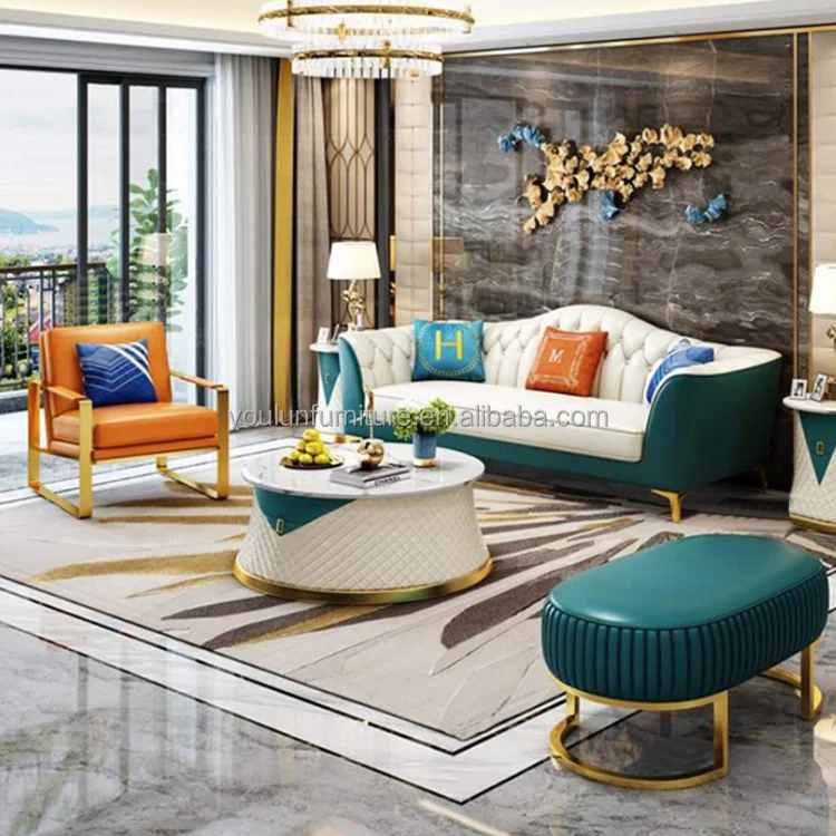 furniture modern designs classic living room leather sofa set