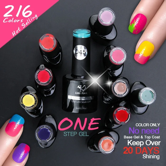 Hanyinails 3 in 1 color led gel nail polish 15ml nail polish bottle one step nail gel polish