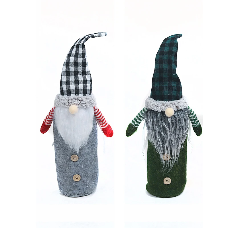 separable  Christmas Wine Bottle Cover Christmas Covers For Wine Bottles Christmas Gnome Wine Bottle