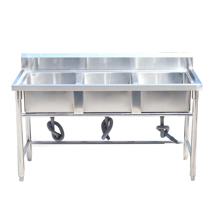 stainless steel customized size undermount restaurant cheap 3 compartment sink