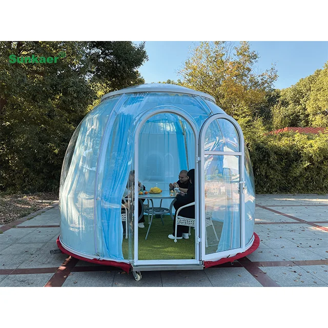 Top Aluminum Polycarbonate Fixed Style Dome House Clear Hotel Dome Tent Modern Geodesic Design for Outdoor Use bubble house