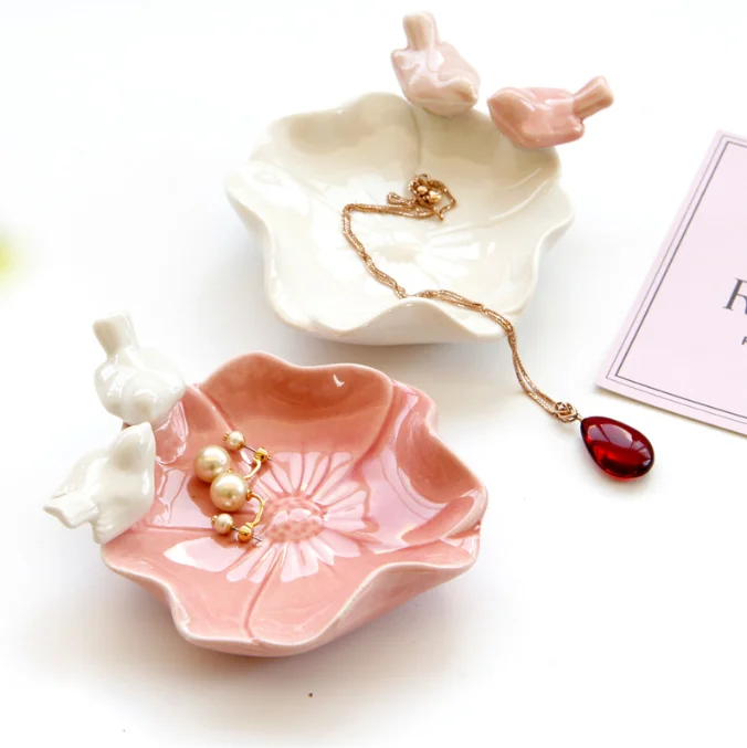 Маленький керамический держатель для ювелирных изделий колец тарелка хранения поднос тарелок органайзер