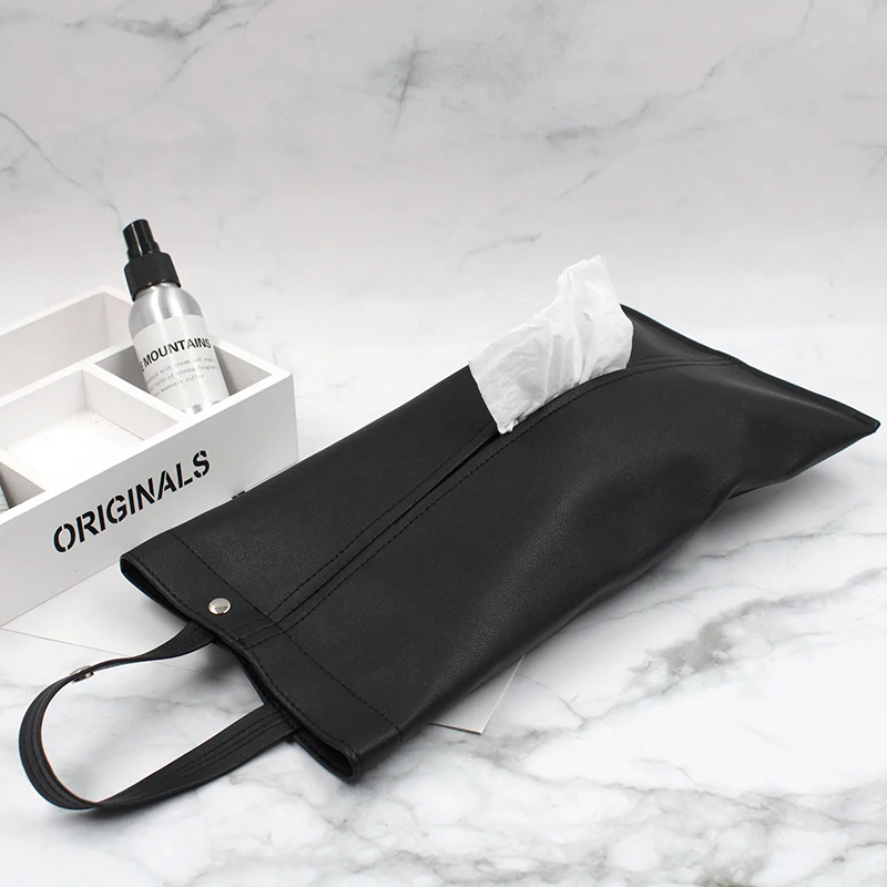 Подвесной держатель для салфеток, коробка из искусственной кожи для дома и автомобиля, диспенсер для салфеток, держатель, коробка, чехол