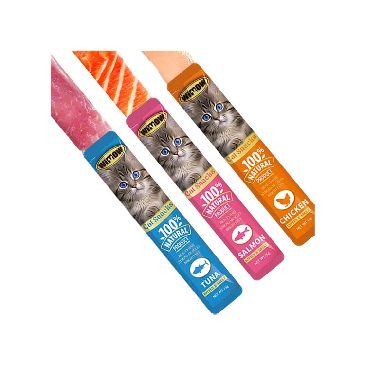 TOP sale  2024 high quality  Wimow cat snacks 40g  pouch bag  salmon/chicken/tuna   Pet  food  good for cat  urinary system