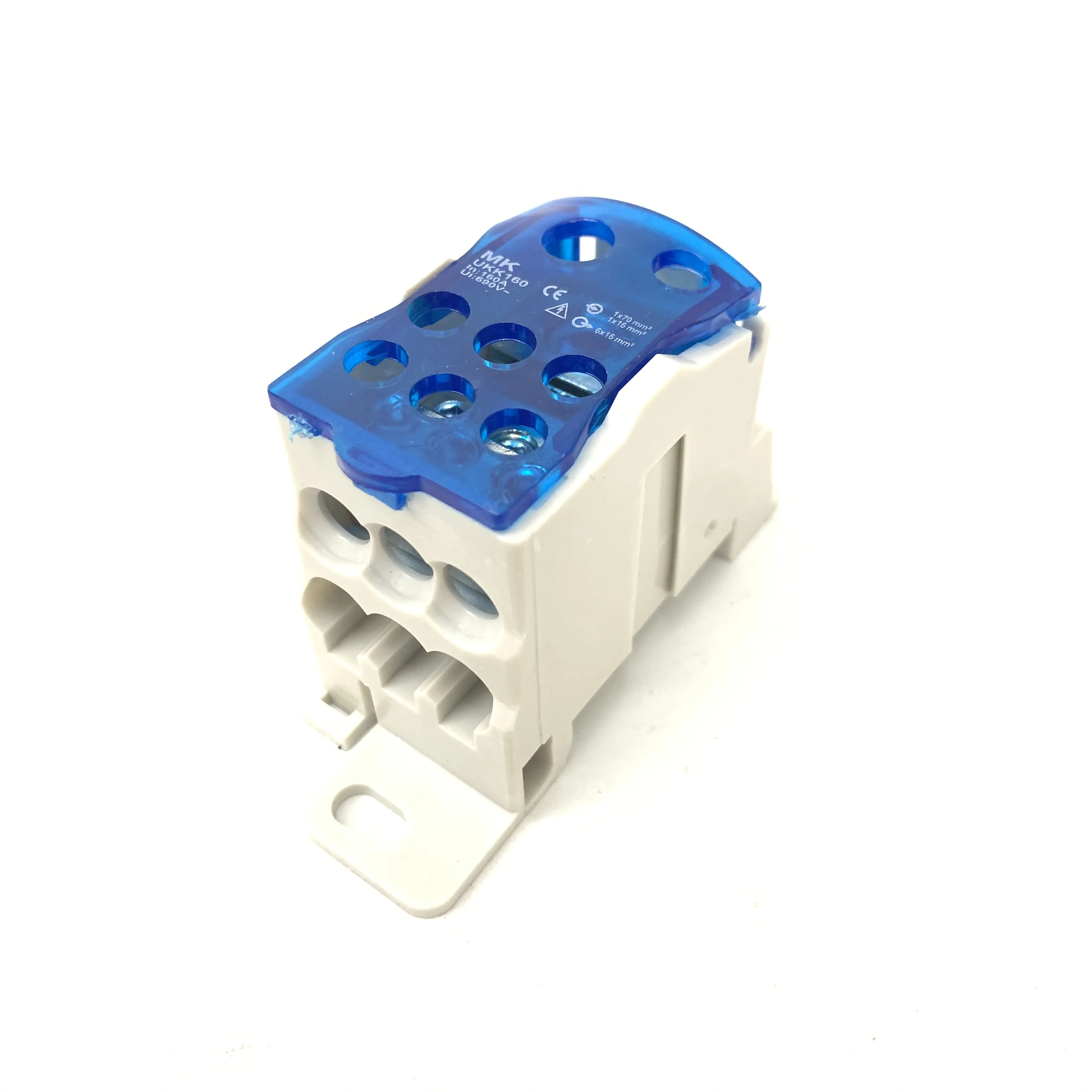 UKK Series 80A 125A 160A 250A 400A 500A Din Rail Terminal Blocks Connector