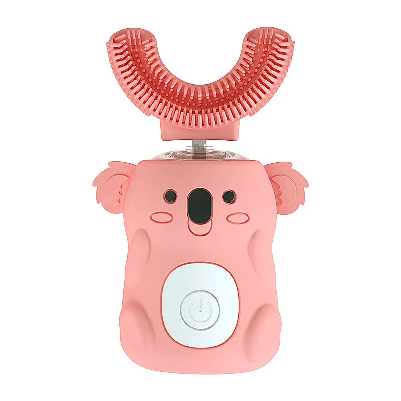 Children Smart U Shape Electric Toothbrush Silicone Brush Head Cute Koala for Kids Gift Box Set