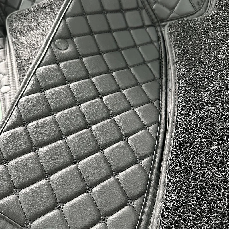 Factory direct sale customized Double-layer 7D leather car floor mats  for Hyundai Santafe Tucson Elantra