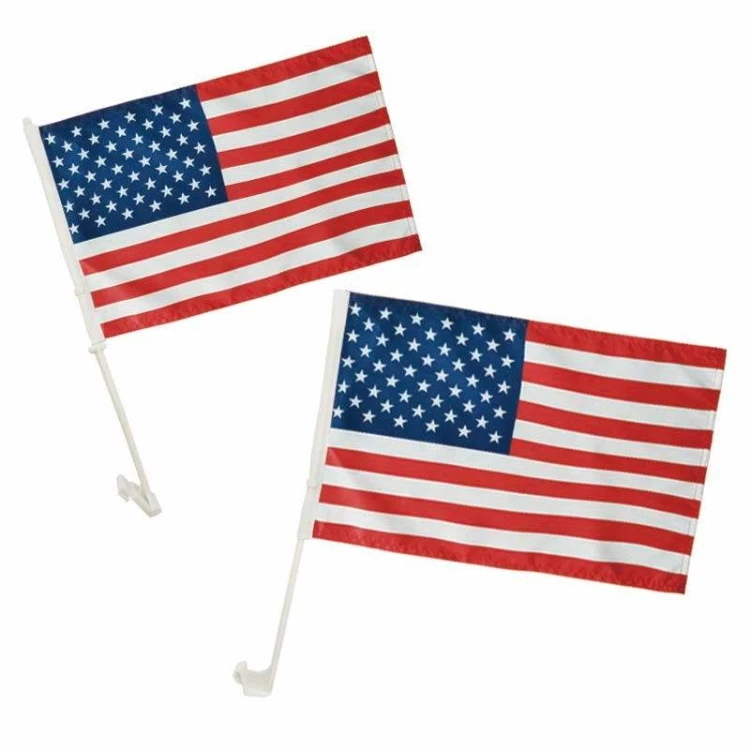 USA Car Flag Custom Double Sides Printing Flag Banner Outdoor Waterproof Durable Car Flag