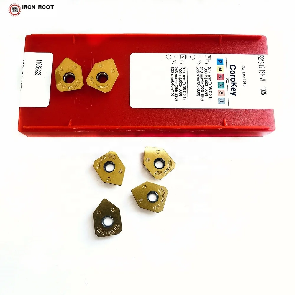 100% Original  R245-12 T3 E-W 1025 Tungsten Carbide 245 Milling Inserts