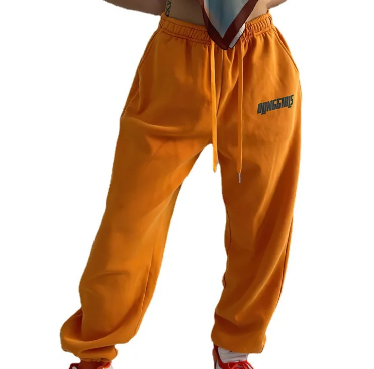 Женская толстовка с высокой талией, винтажная Повседневная Свободная кофта с принтом букв в стиле хип-хоп, брюки для бега и танцев