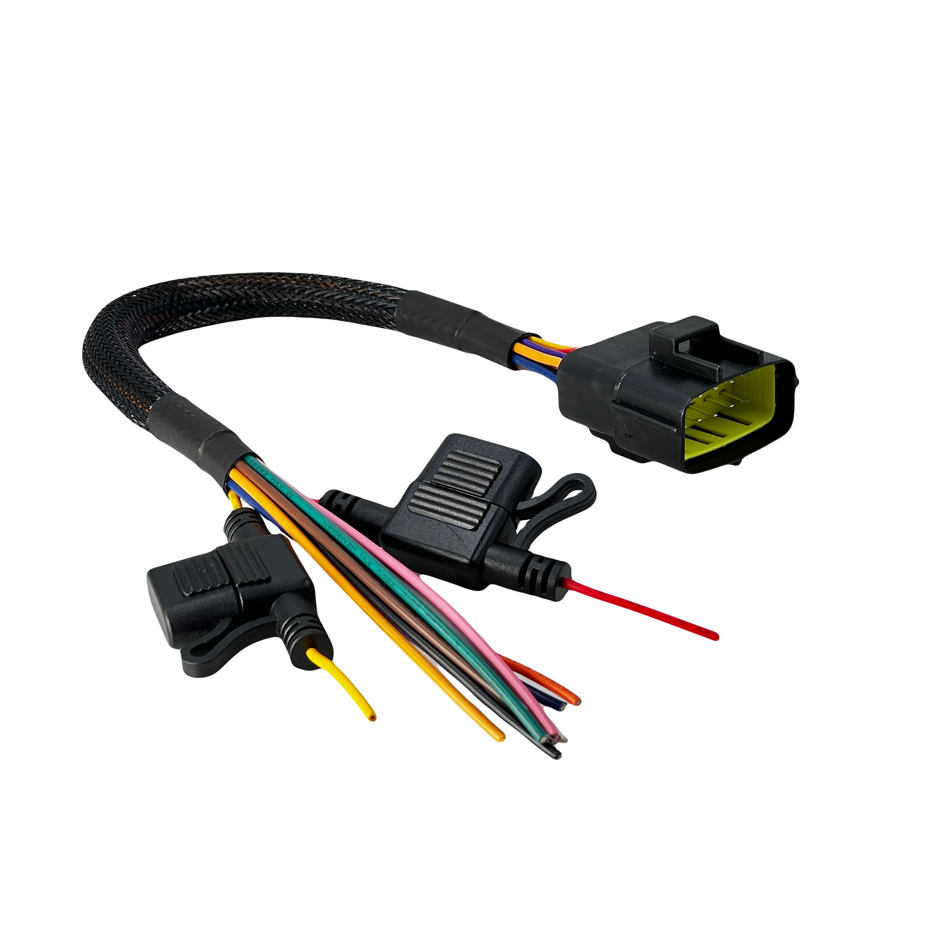 AOTAI Customize Wiring Harness Equivalent TE 12PIN Connector Wire Harness with Fuse Custom Cable for Automotive Diagnostic