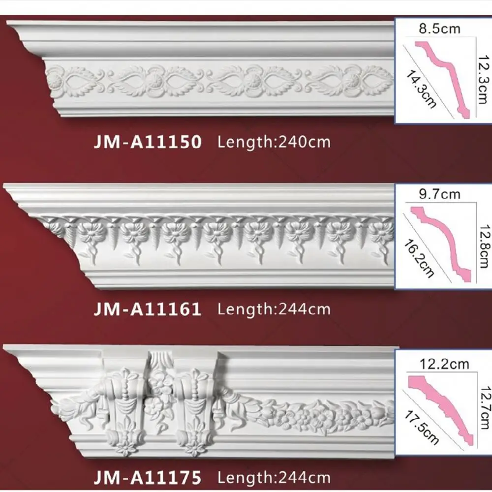 High Quality Polyurethane Decorative plastic PU ceiling foam corner crown moulding waterproof Balcony Balustrade