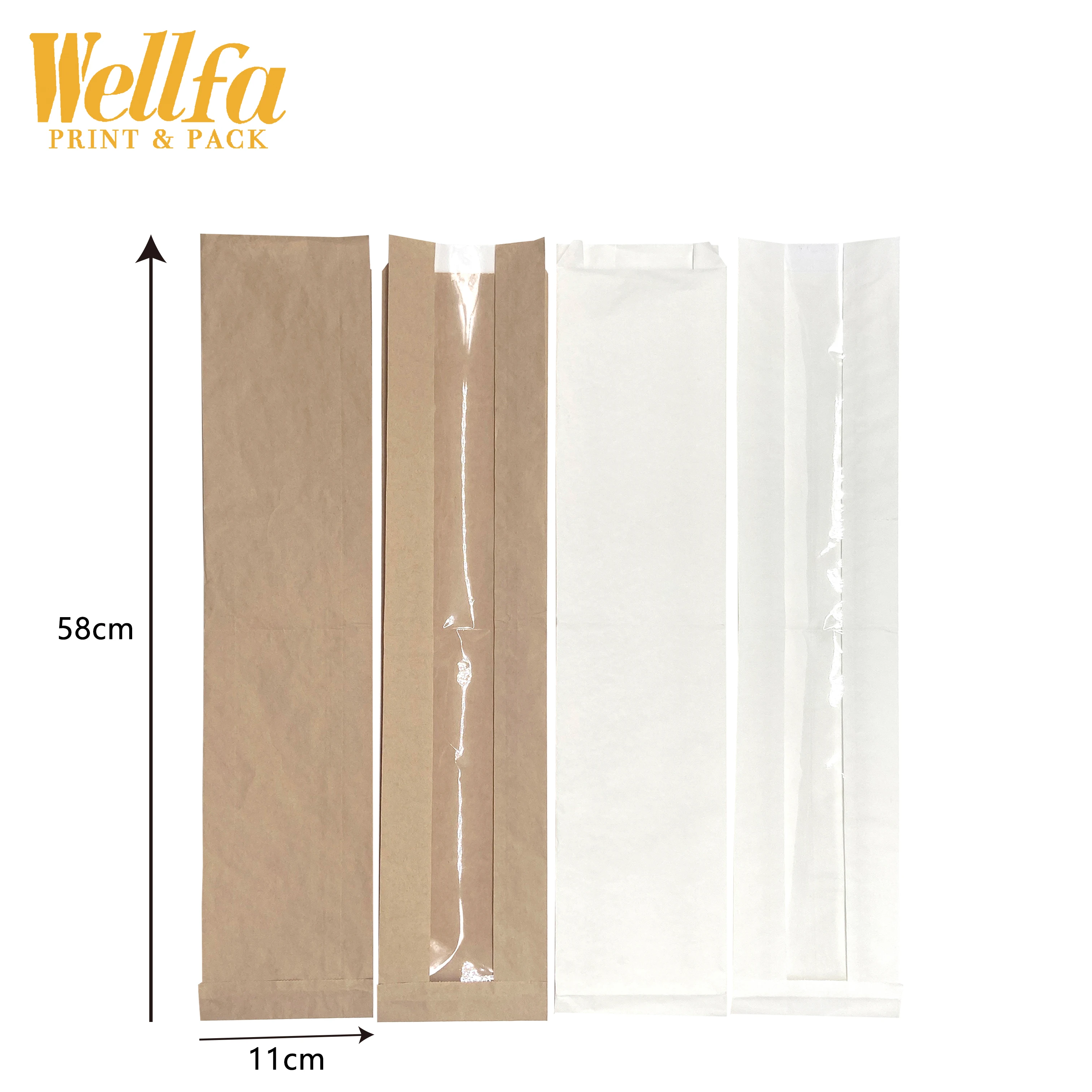 Manufacturer Christmas Hot Sales Custom Reusable Square Bottom Kraft Paper Sandwiches Toast Bread Packaging Bag With Window