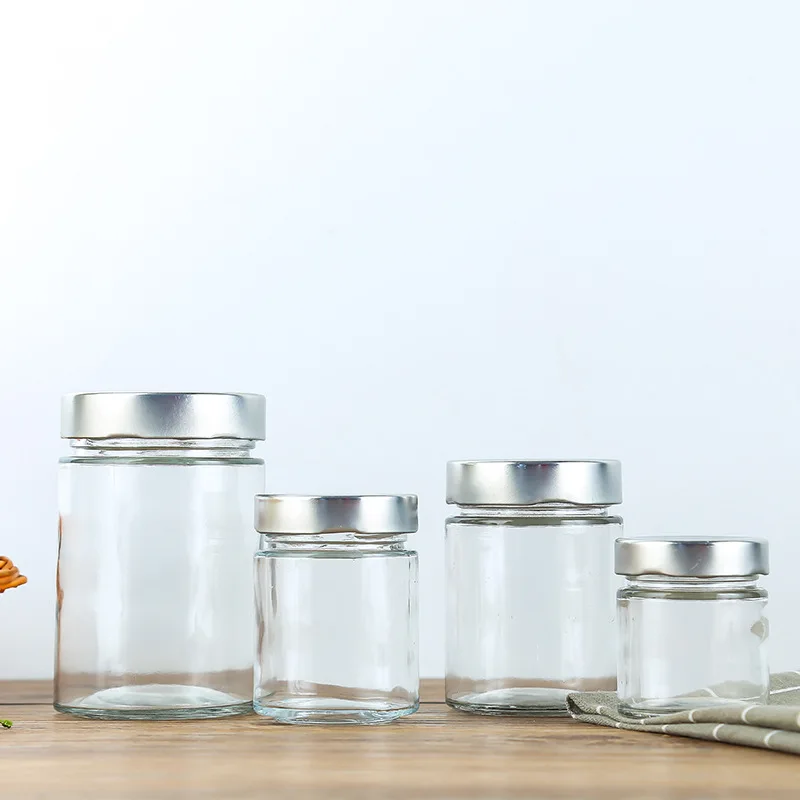 Ru Star Glass Storage Jar 500ml 750ml Clear Round Glass Caviar Herb Jelly Jams Storage Jar With Screw Lid