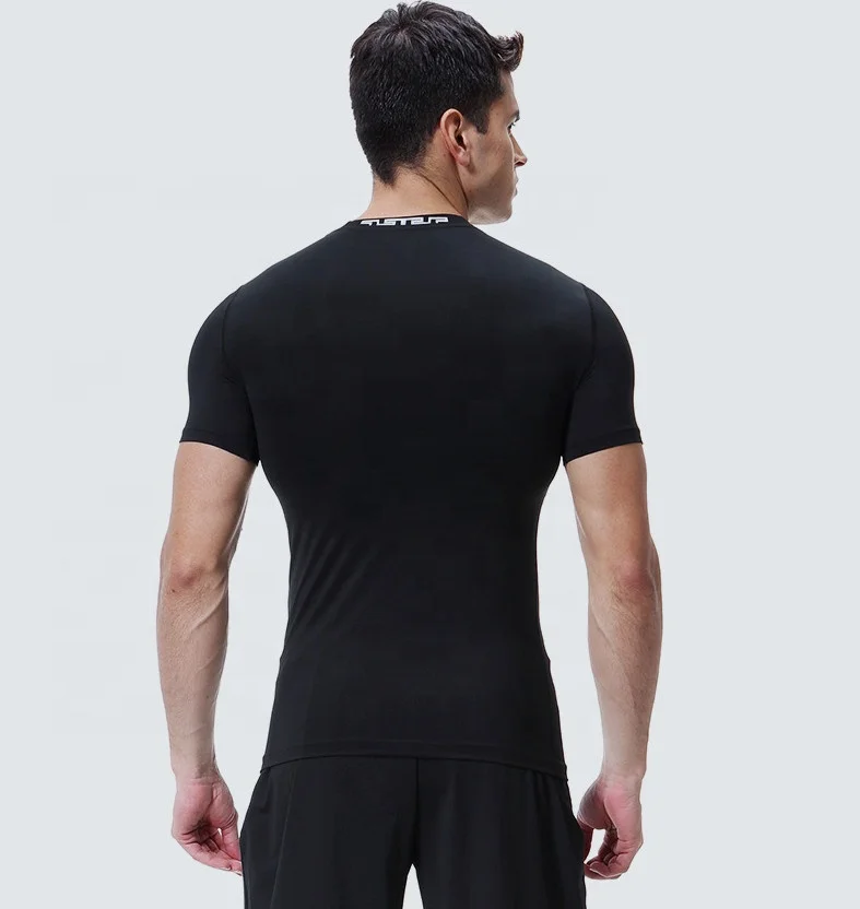 
Custom Men Gym Tights Fitness Wear Short Sleeve Sports Tops Seamless Dry Fit Sports Mens Compression Gym Wear 