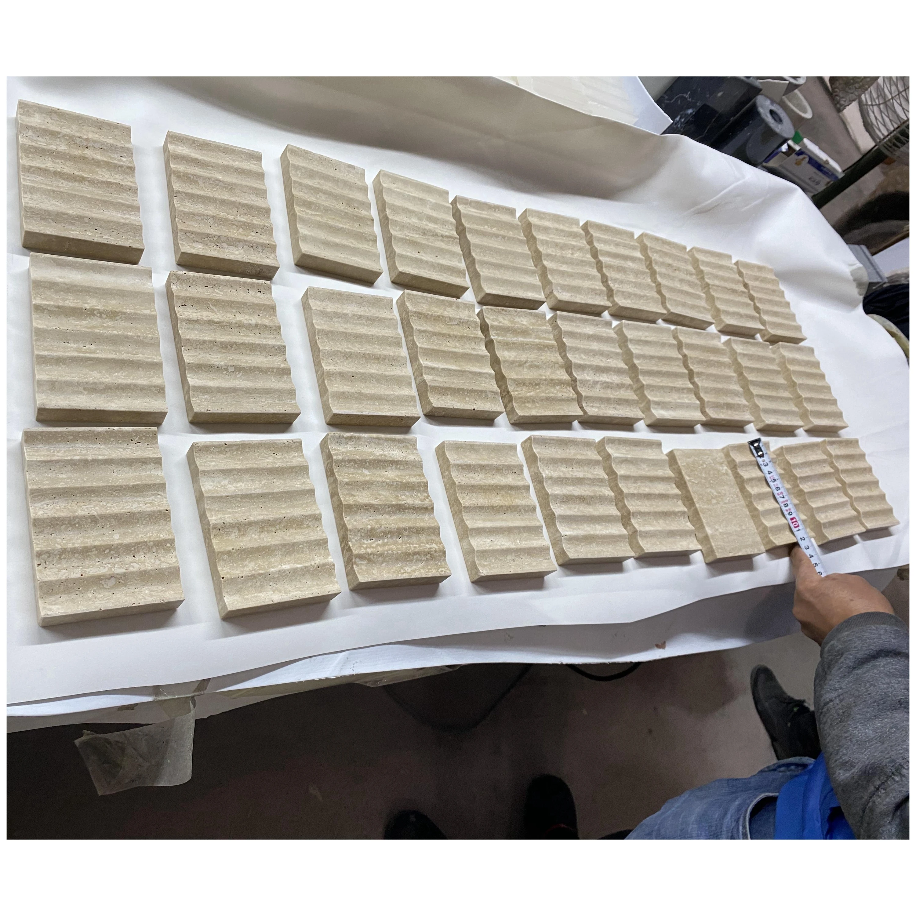 SHIHUI Factory Custom Design Modern Rectangle Beige Travertine Soap Dish for Shower Bathroom for Home and Hotel Use