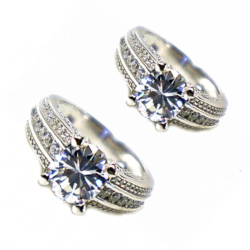 Full Iced Out Heart Shape Rings 18K Gold Plated Rose Gold Hiphop Rapper Jewelry Moissanite Cuban Link Ring For Women