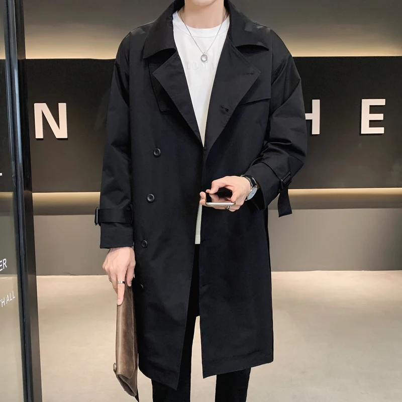 factory wholesale high quality mens jacket Single Breasted Mens Long Coats Custom OEM ODM trench coat