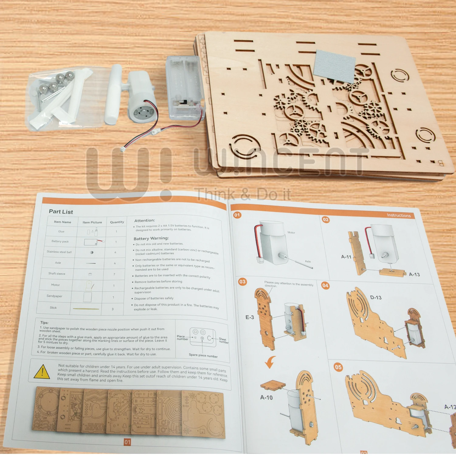 Wincent ODM New Product Assembly Toys DIY Marble Wood Run Wooden toys Puzzles 3D kits for adults