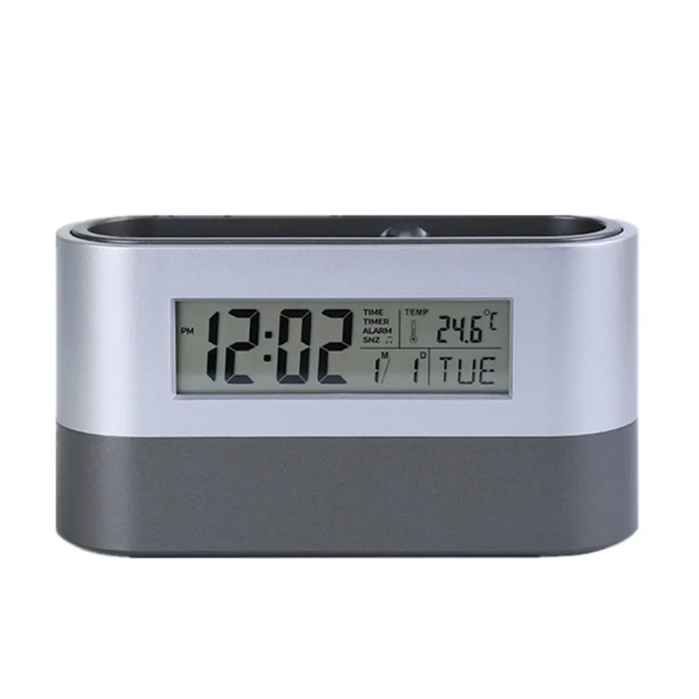 KH-CL057 Plastic Desktop Office Digital Alarm Table Clock and Pen Holder
