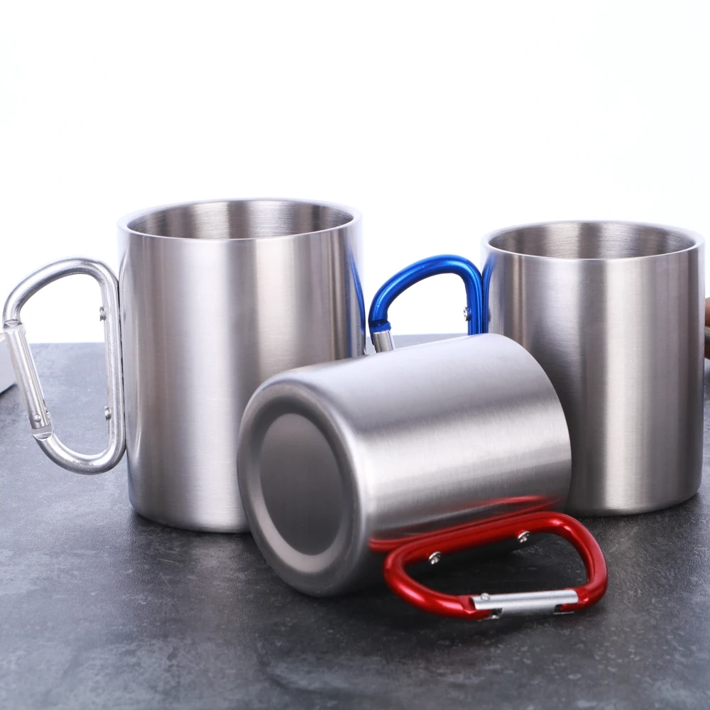 Hot selling cheap 10oz double wall stainless steel  vacuum mug coffee mug custom logo with handle