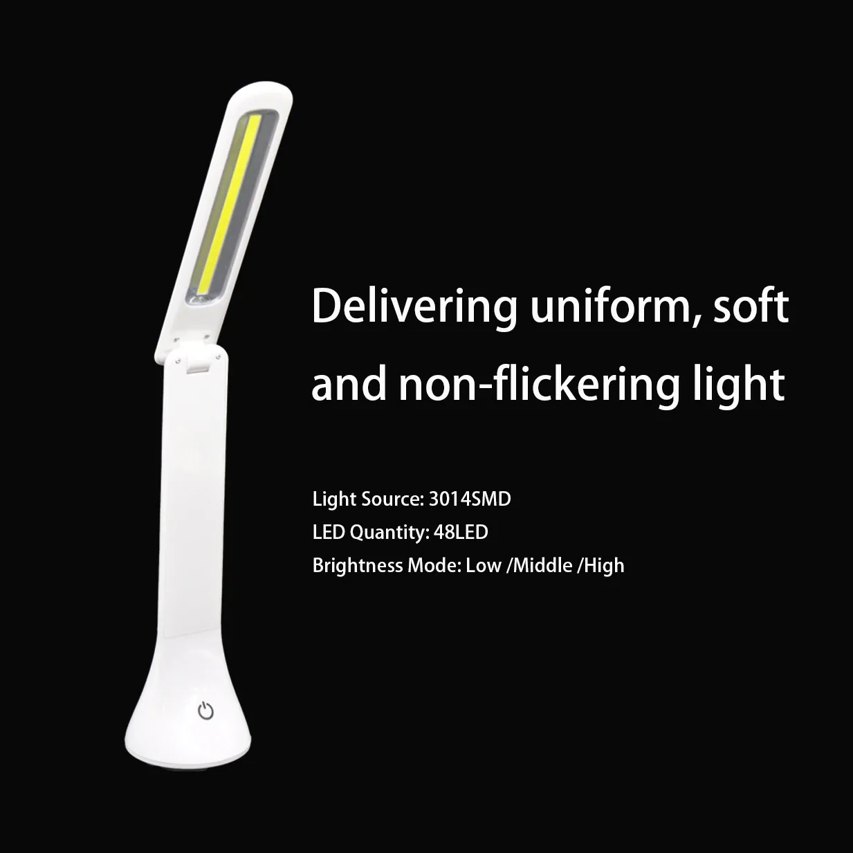 Modern LED Desk Lamp with Night Light Foldable Bed Reading Book Lamp USB Power White Shade PC Body Mini Size for Office Use