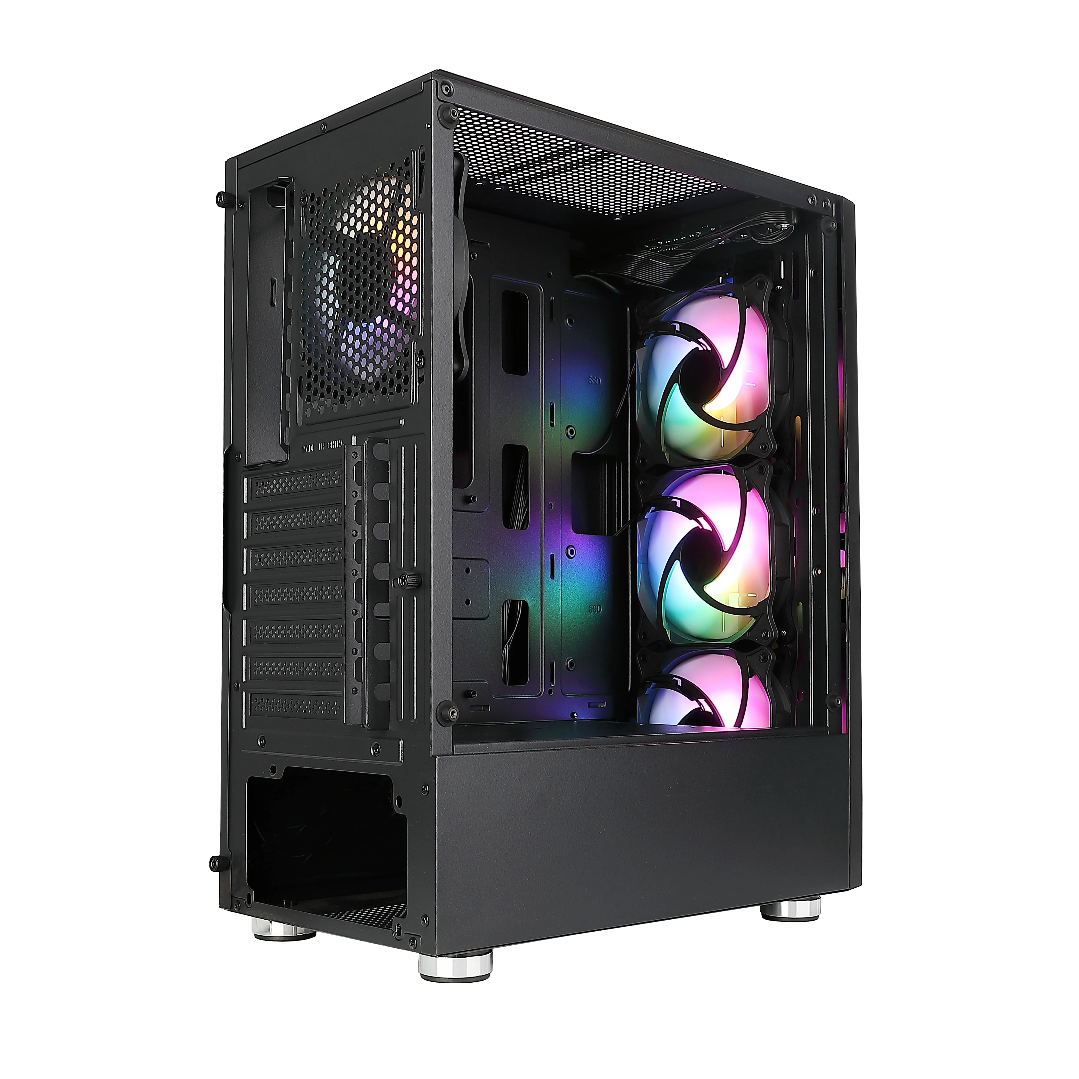 Spcc Black Coating Atx/m-Atx/Itx Computer Case High Quality 0.5mm Desktop Oem Micro Atx Stock Pc Case Gaming Computer mid Tower