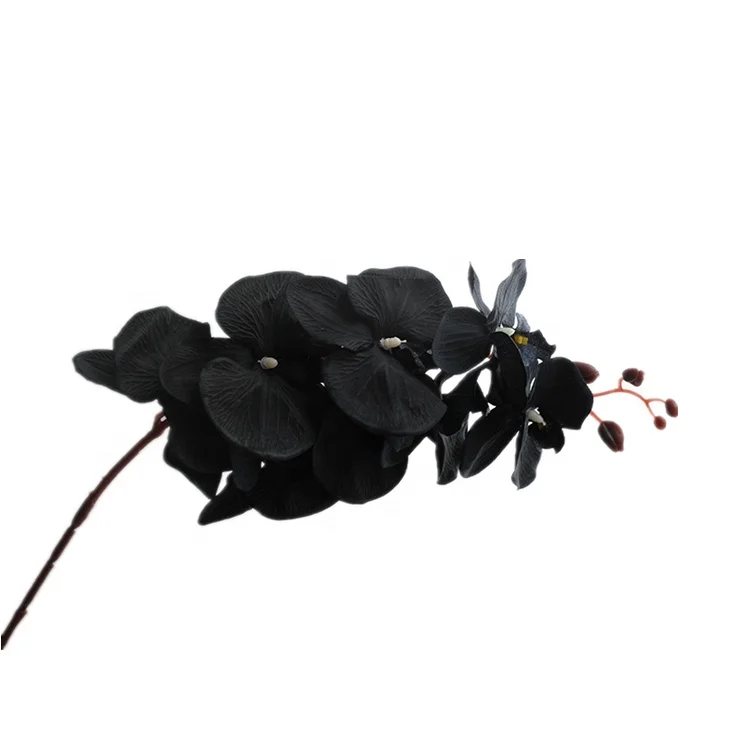 QSLH-AFE919 New Products Silk 8 heads Artificial Black Orchid Flower