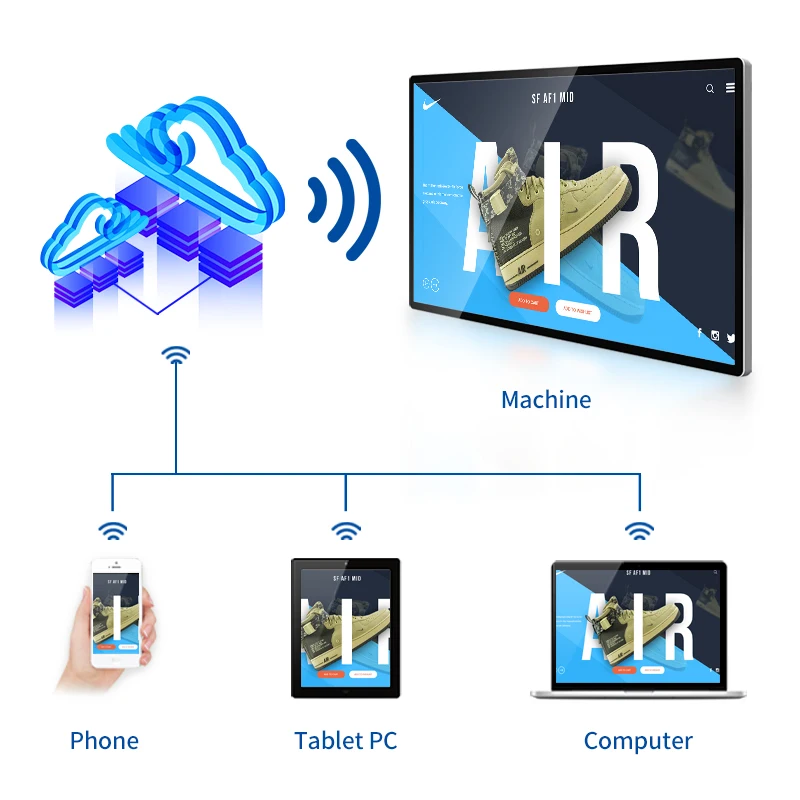 43 49 55 65 inch wall mounted media player android box tv lcd advertising screen vertical indoor display digital signage