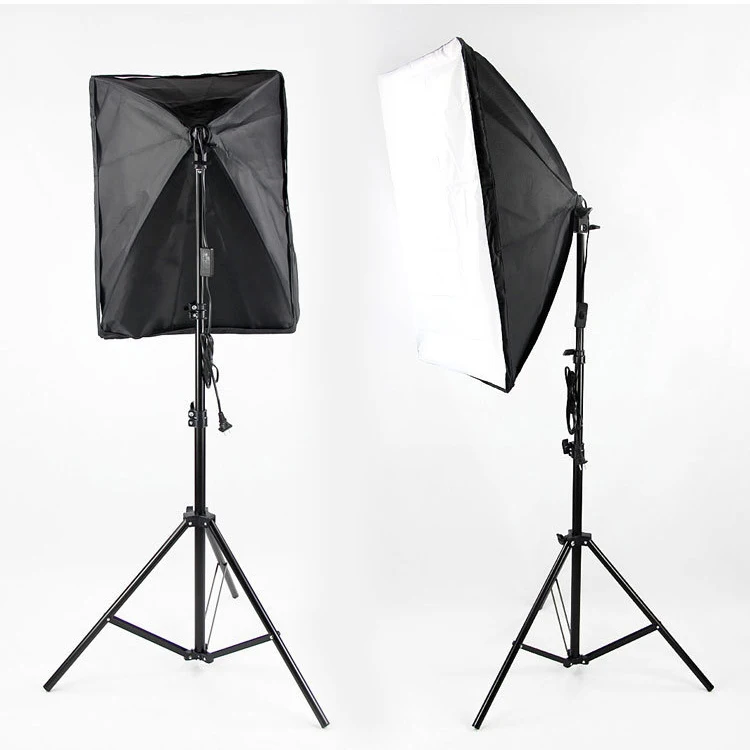 Professional 50*70cm Soft Box Photography Photo Video Studio Light Kit photography studio continuous light kit