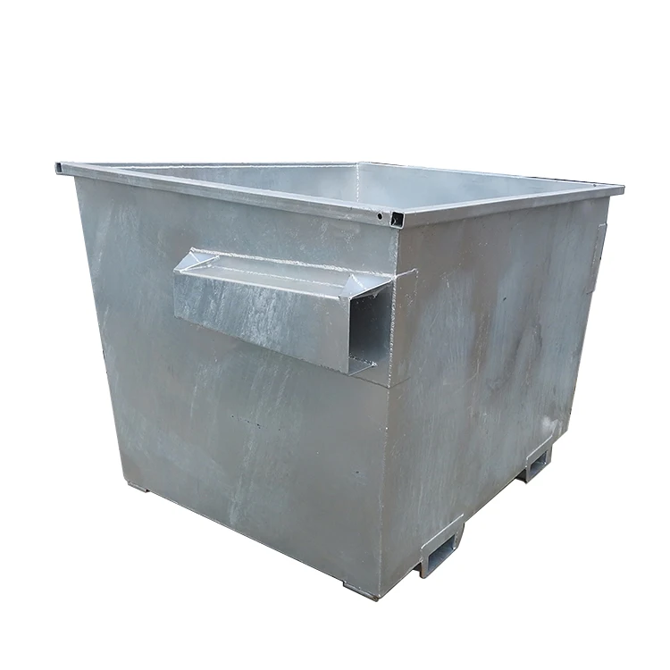 Hot galvanizing skip bin outdoor steel front load bin metal waste front load dumpster