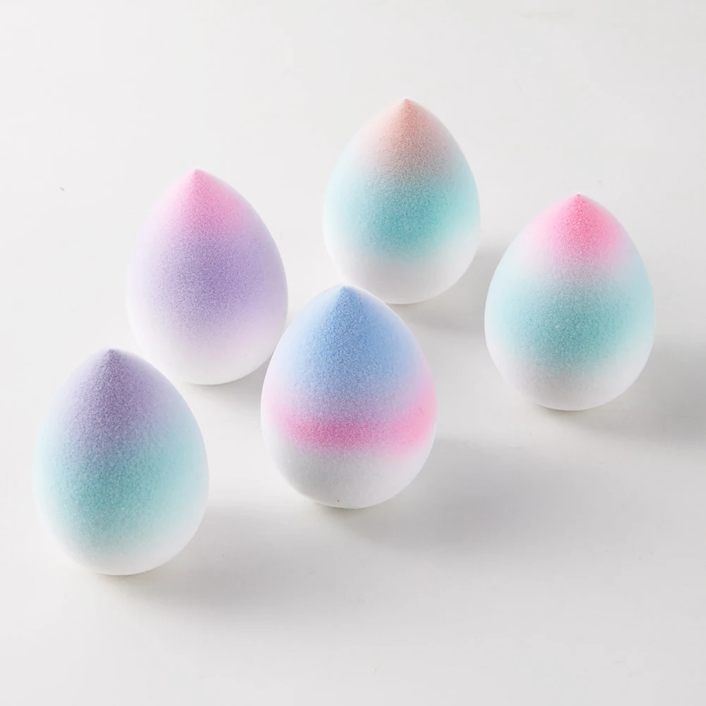 Free Sample Mult-color Wholesale Premium Super Soft Make Up 3D Latex Free Makeup Gradient Microfibre Beauty Sponge