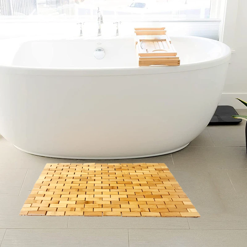 Alfombras De Bano Tapis De Bain Bath Shower Mat Foldable Non slip Toilet Pet Mat Bathtub Shower Entry Doormat Bamboo Bath Mat