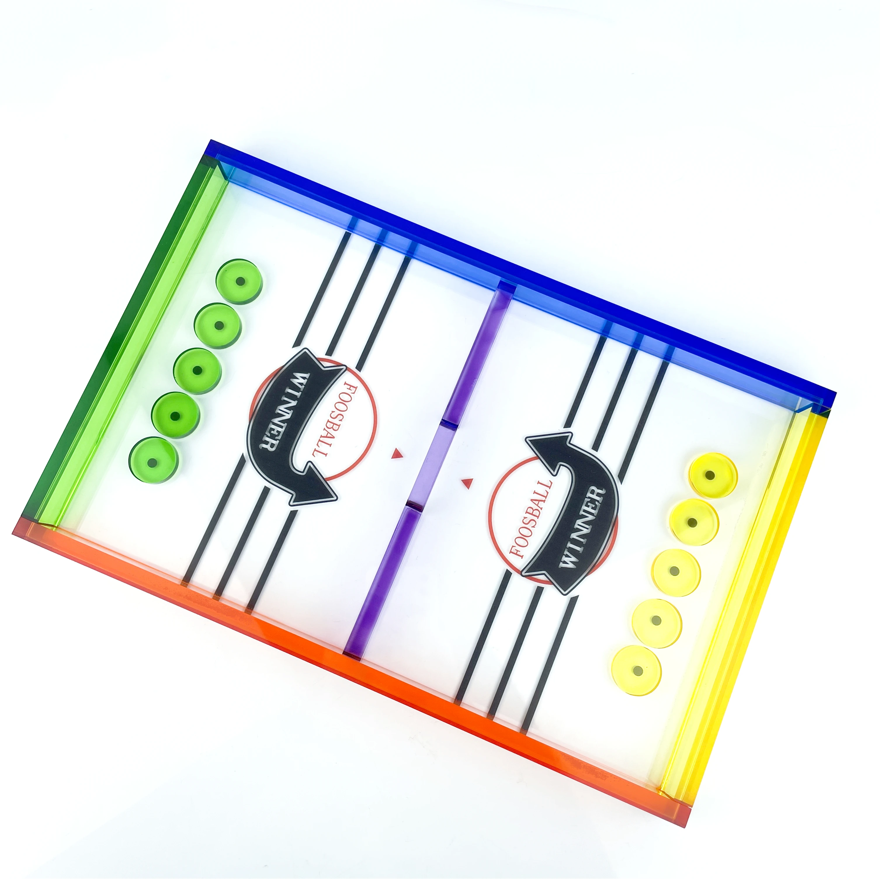 custom FOOSBALL Fast Sling Puck Game Slingshot Toy Winner Board Games Table Desktop Battle 2 in 1 acrylic Ice Hockey Game