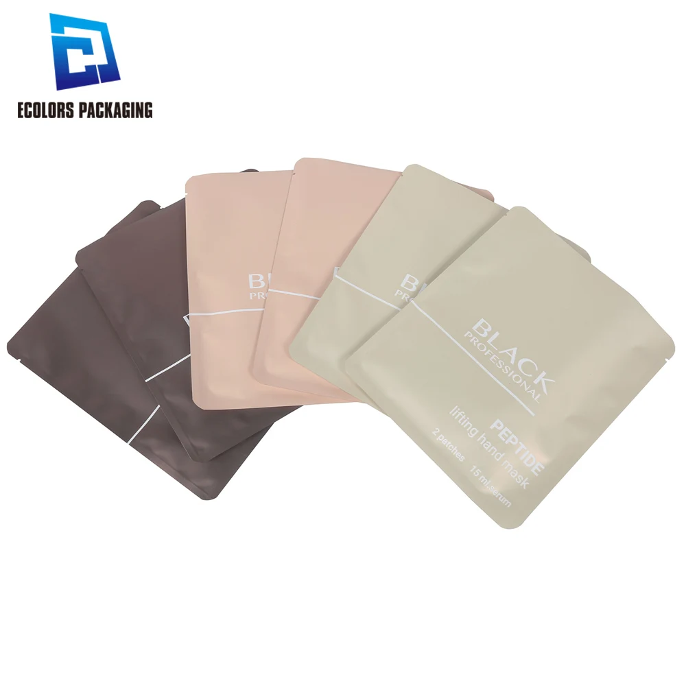 hand cream cosmetics smell proof metallic luster surface empty packaging pouch custom sachet plastique 3 side seal plastic bags
