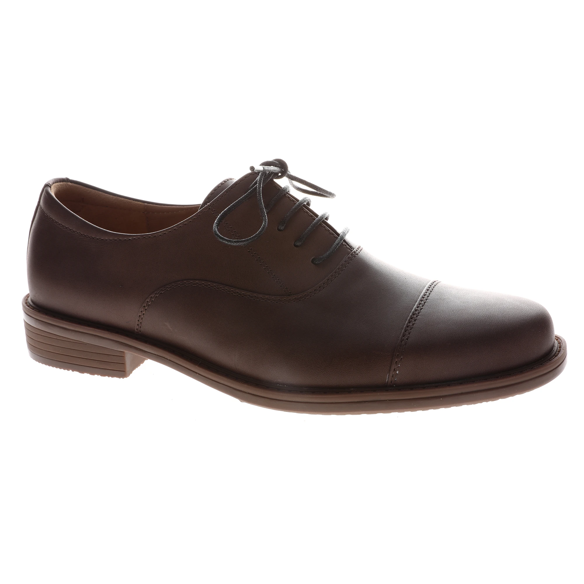 Classic Dark Brown Lace Style Genuine Leather Men Dress Shoes