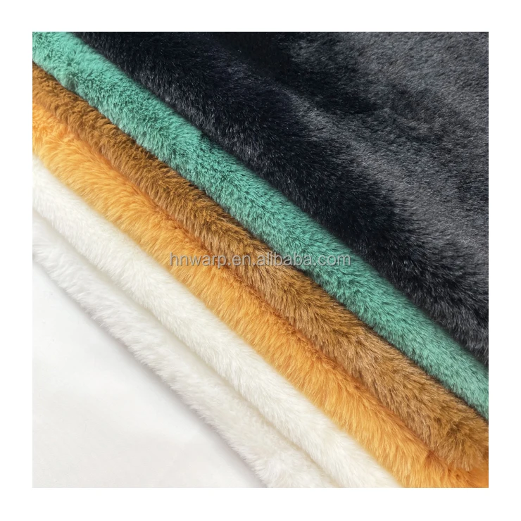 Oeko-Tex оптовая продажа 100% полиэстер вязаные мягкие игрушки искусственный мех кролика ткань для пальто воротник плюшевые