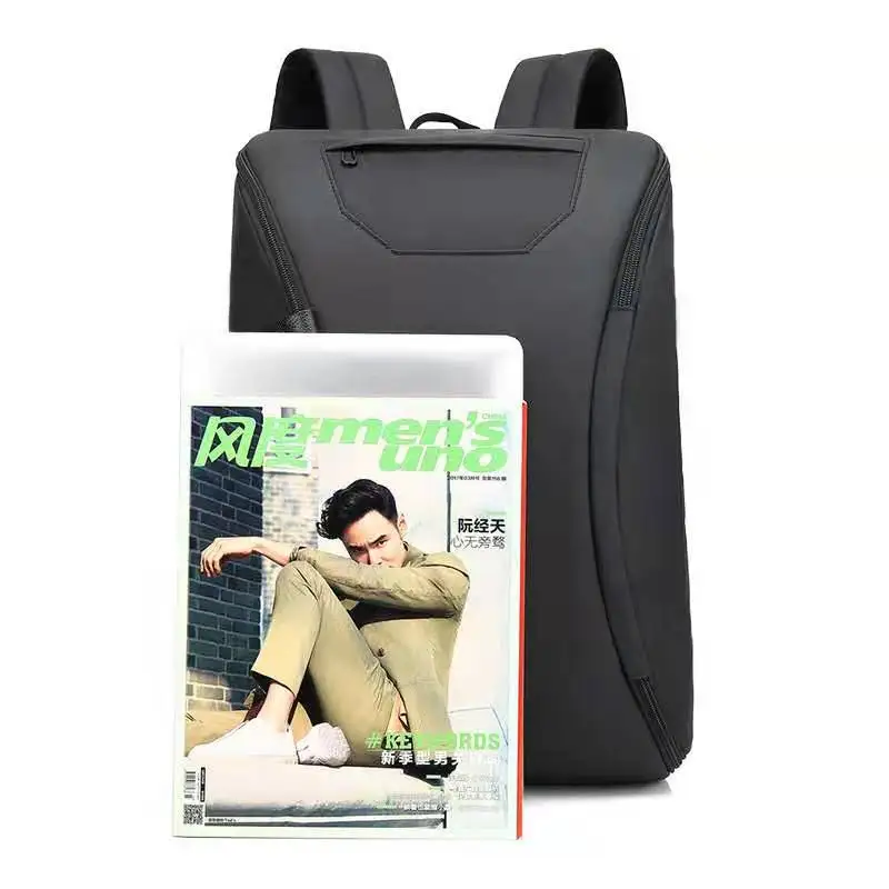 Outdoor Men Waterproof School Black Laptop Bag with Charger