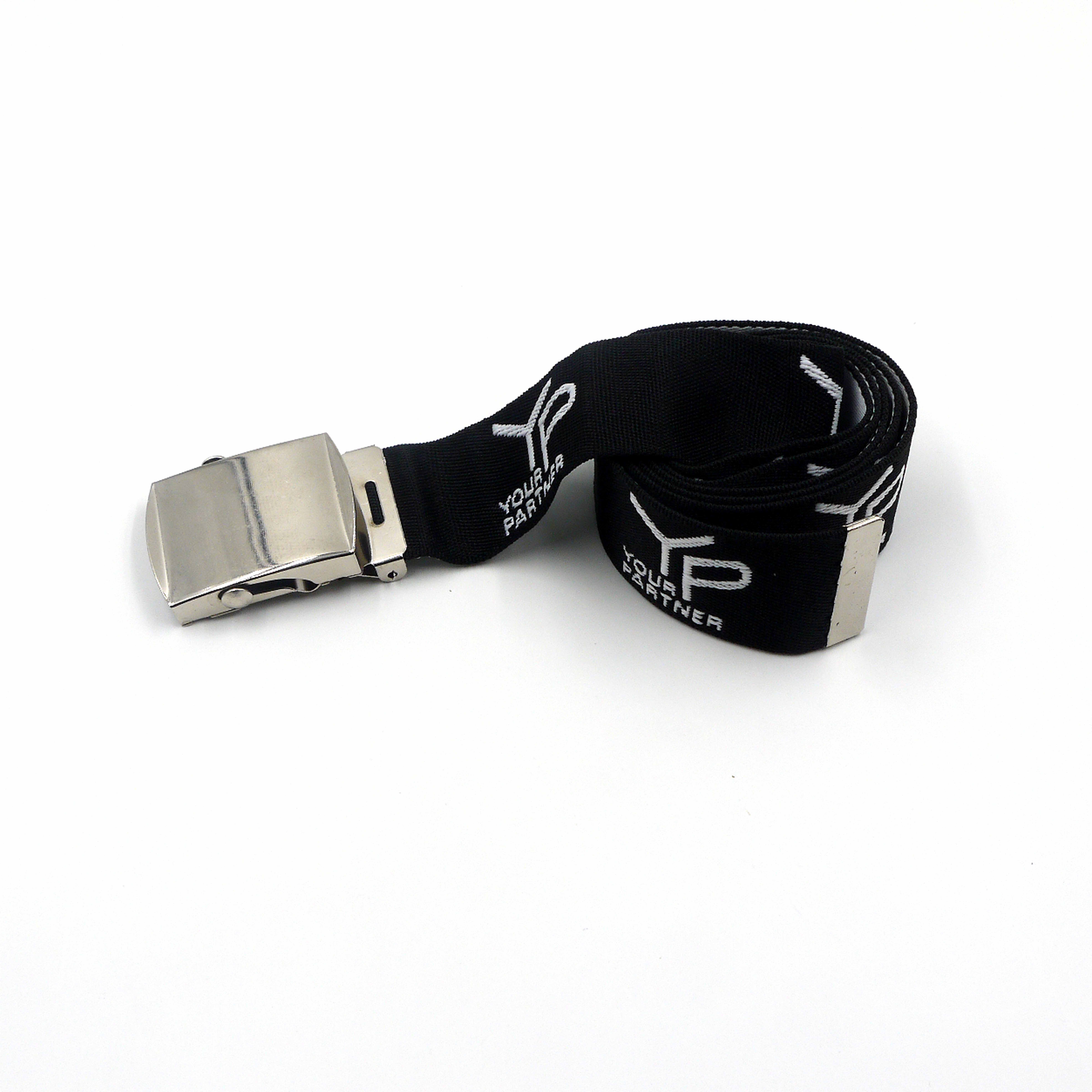 Custom Logo belt Digital Printed Polyester Woven Braided Belt With Hallow Buckle