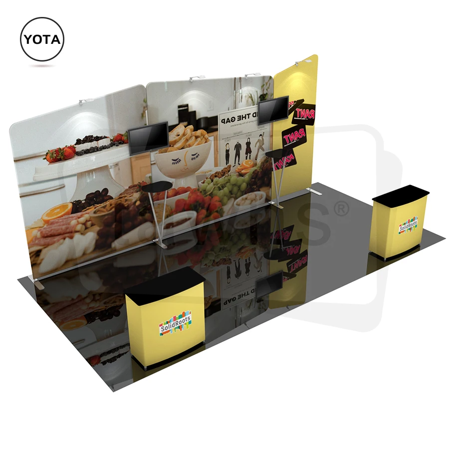 Tawns Custom Foldable Portable Photo Booth Aluminium Fabric 3x6 Trade Show Exhibition Booth