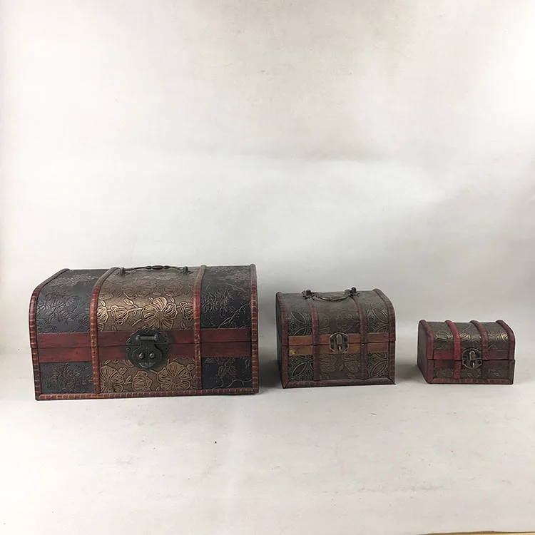 antique color home decoration jewelry keepsake wooden box