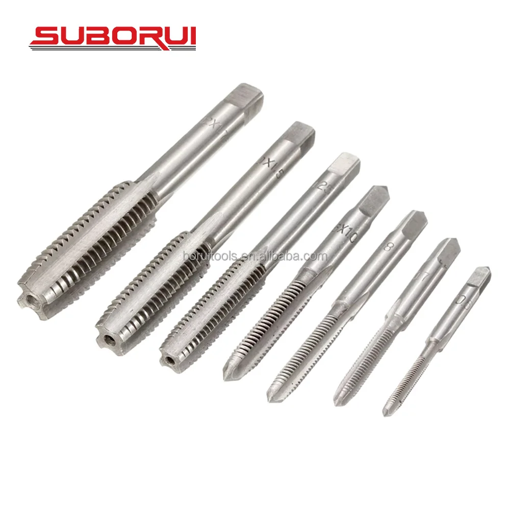 SUBORUI Right Hand M2 M2.5 M3 M4 M5 M6 M8 M10 HSS Metric DIN352 Straight Flute Screw Threading Taps Drill Set for Machine Metal