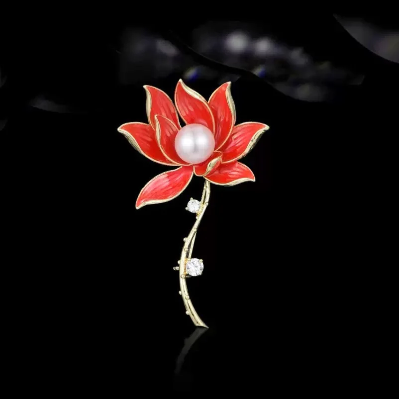 Factory Supply Korean Brooches Women Custom Poppy Brooches Fashion Lapel Pin Flower Brooch