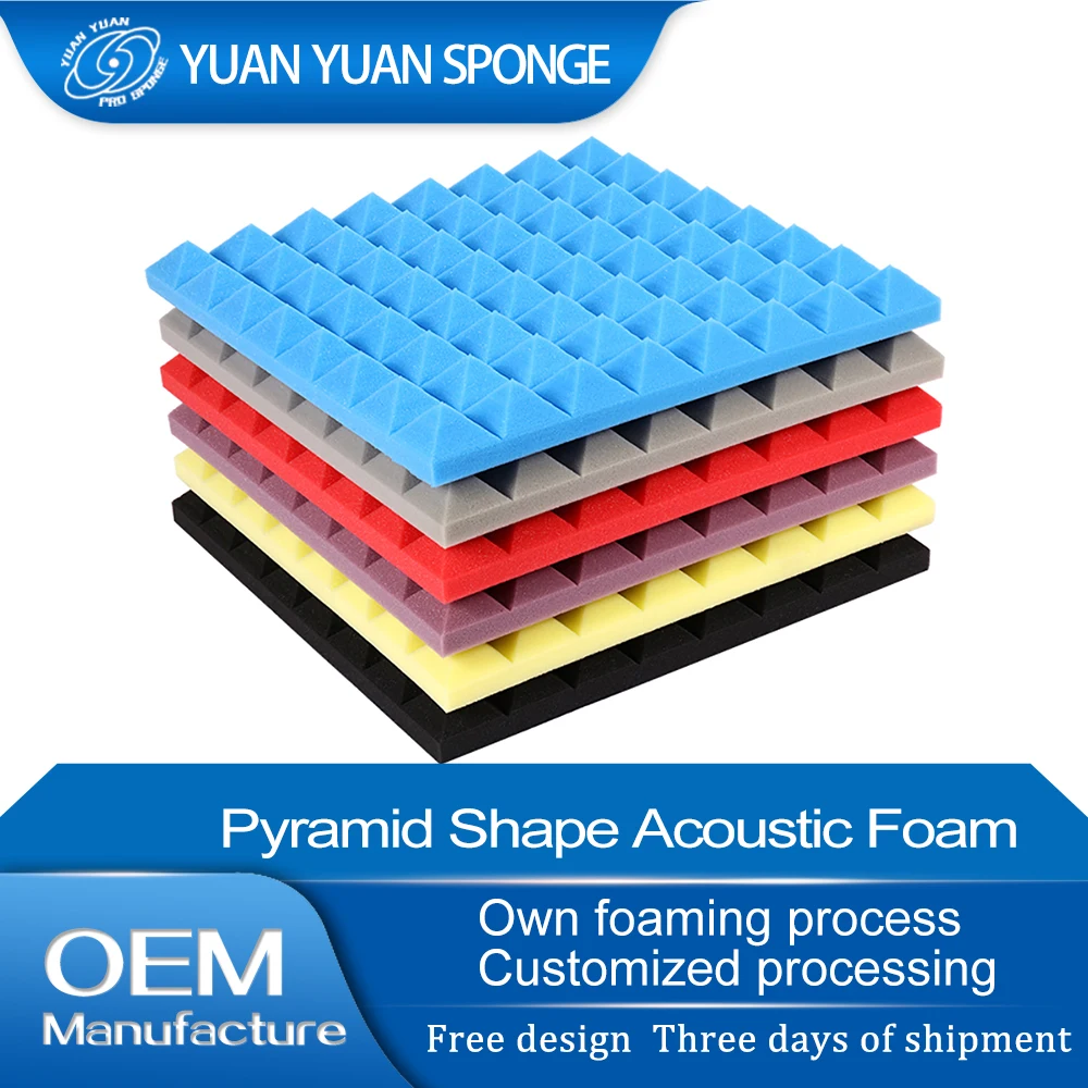 China Wholesales 100% Polyurethane Sound Absorbing Pyramid Acoustic Foam Panels Home Recording Studio Use Sound Material