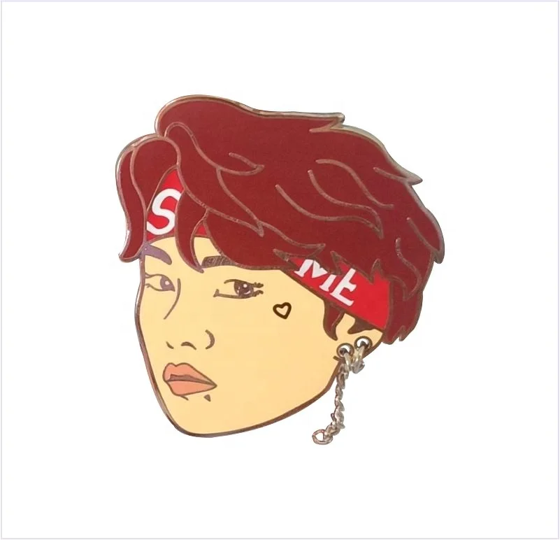 Kpop Idol Красивая жесткая эмалированная булавка для лацкана металлические изделия эмалированные булавки завод Куньшань индивидуальная эмалированная Металлическая Булавка