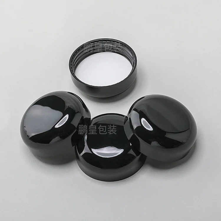 OEM mushroom shape accessories for cosmetic jar plastic PET PP jar lid customised plastic cap custom cream jar with black lid